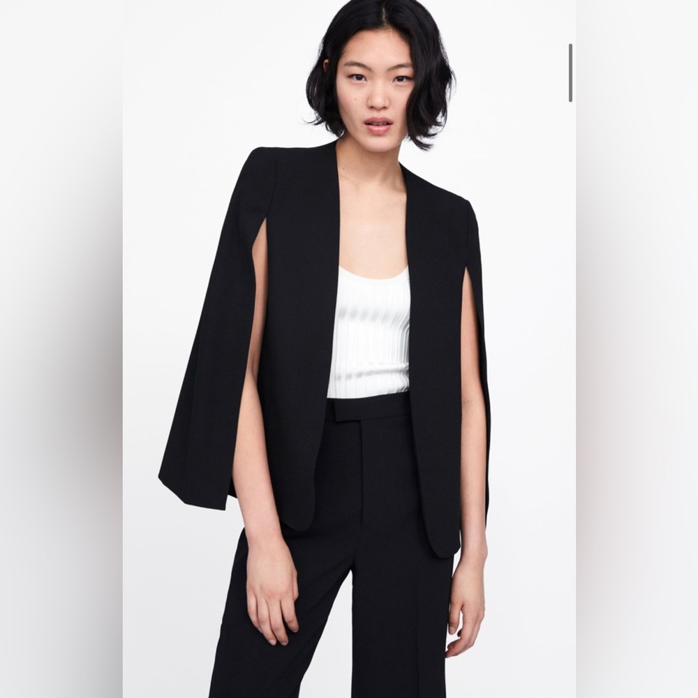 Zara cape style jacket, with slits for arms. Size XL